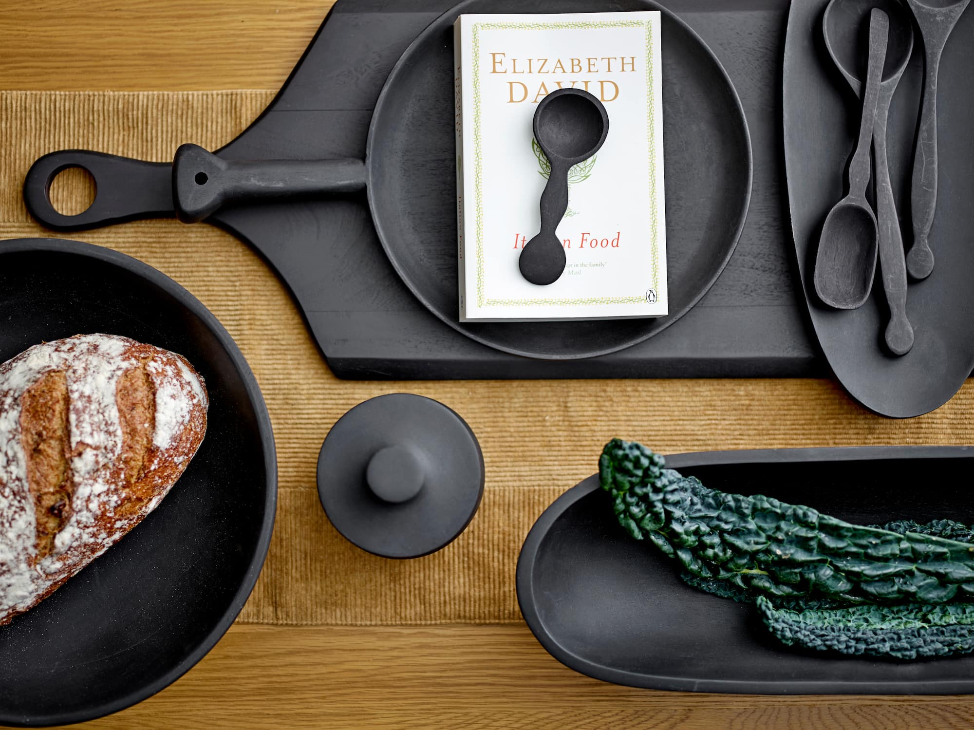 Hello Honey® 28" Black Acacia Wood Tray/Cutting Board